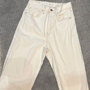 white denim wide leg MANGO jeans